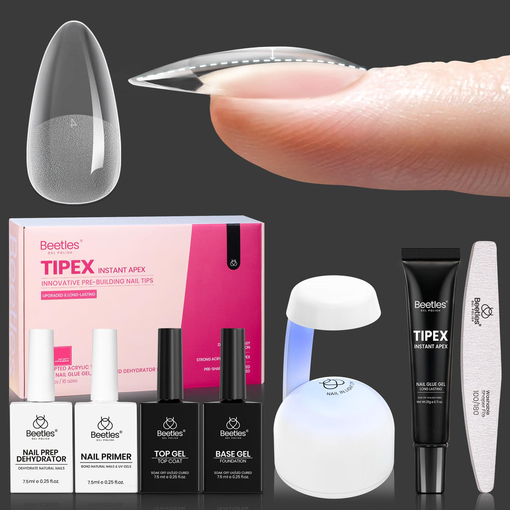 Beetles Tipex Instant Apex Nail Tips Almond Medium for durable extensions at home