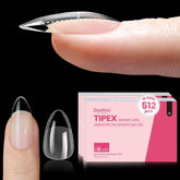 Beetles Tipex almond short tips showing ready apex for fast enhancements