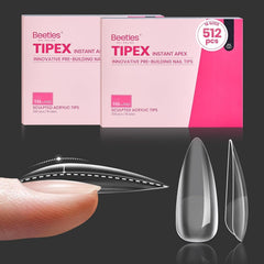 Beetles Tipex Instant Apex Nail Tips Almond Short for a snug, salon-like look.