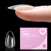 Beetles Tipex Lite apex nail tips in almond short shape for natural, secure extensions.