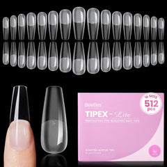 Beetles Tipex Lite coffin long tips with pre-built apex for quick, durable extensions.