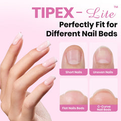 Beetles Tipex Lite Apex Nail Tips showing built-in apex for instant structure.