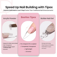 Beetles Tipex long stiletto tips for dramatic extensions.