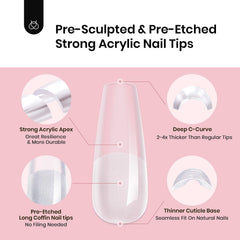 Beetles Tipex strong thick acrylic tips for durable salon-quality at home