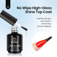 Beetles Top Coat brush glide enables smooth, even application.