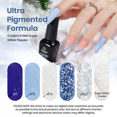 Beetles Valentines gel polish light blue for airy, fresh nails with subtle shimmer.