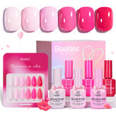 Beetles Valentines Pink Gel Polish Set showing romantic pink gradient palette for elegant nails.