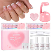 Beetles Valentines press-on nails kit cover for quick at-home manicure setup