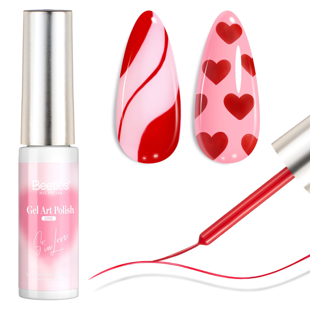 Beetles Valentines Red Gel Liner bottle with narrow nozzle for precise lines