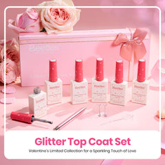Beetles glitter top coat bottle showing chrome-like shine and shimmer