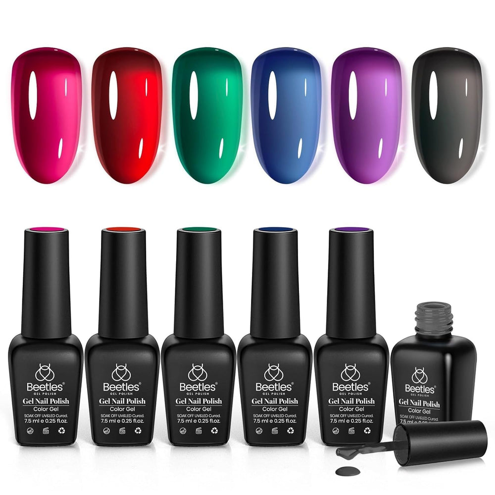 Beetles Vivid Noel jelly blue: glassy festive finish for at-home manicures.