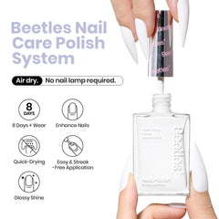 Beetles White Fantasy nail polish brush close-up showing smooth, even application