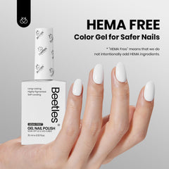 Beetles White Rhythm brush application for smooth gel polish.