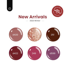 Beetles Winter color swatches display plum burgundy shades for color matching.