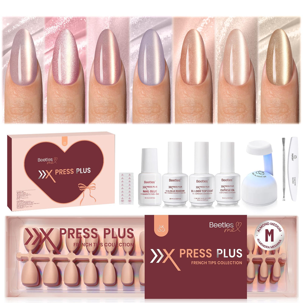 Beetles X Press Cat Eye Nails Kit with 224 pieces for at-home manicures
