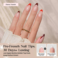 Beetles X Press Plus almond nail design for durable wear