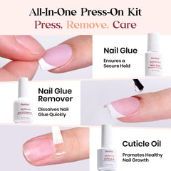 Beetles X Press Plus quick-dry glue secures press-on nails with lasting hold
