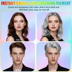 BEFIVECOK Silver Grey Hair Spray closeup displays vibrant pigment on hair
