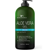 Being Naturals Aloe Gel bottle pour for quick skin hydration.