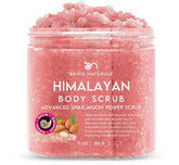 Being Naturals Himalayan Salt Scrub jar view for exfoliation with lychee and snail mucin.