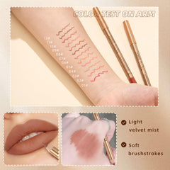Lips filled with Bekoeen lip liner for a smooth matte look.