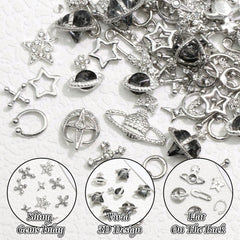 BELICEY silver planet charm adds celestial flair to nails