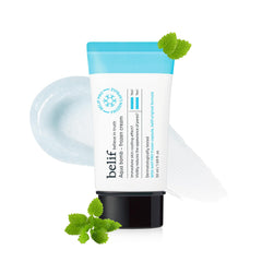 Belif Aqua Bomb Cooling Relief Cream bottle delivers instant cooling and hydration.