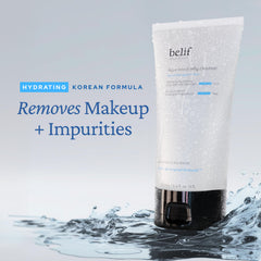 belif Jelly Hydrating Deep Cleanser bottle dispense showing easy application