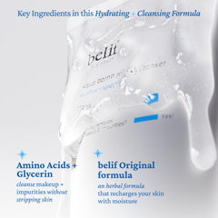 belif Jelly Hydrating Deep Cleanser gel-to-foam action releasing silky foam