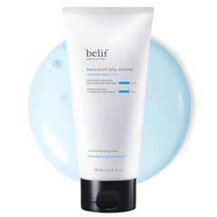belif Jelly Hydrating Deep Cleanser packaging close-up highlighting eco-friendly design