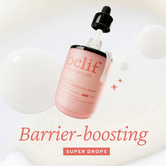 Belif Retinol and Peptide Super Drops dropper; precise application for renewed skin texture.