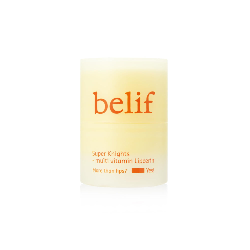 belif Super Knights Lipcerin tube application shows smooth glide for daily lip care and hydration