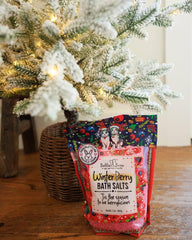 Bella & Bear Winter Berry Bath Salts gift packaging for holidays.