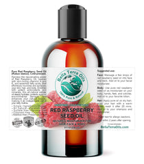 Bella Terra Oils red raspberry seed oil pour illustrating easy application