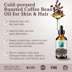 Bella Terra Oils texture-rich coffee oil on skin for daily care enhancement.