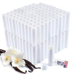 Belladonna lip balm bulk vanilla tubes ready for custom labeling and events