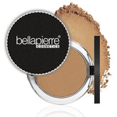 Bellapierre compact mineral foundation Brown Sugar, closed compact for travel-friendly touch-ups.