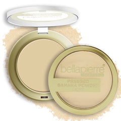 Bellapierre pressed banana setting powder compact for easy on-the-go color correction.