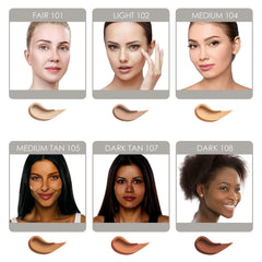 Bellaterra BB Cream Light 102 being applied with fingers for weightless coverage.