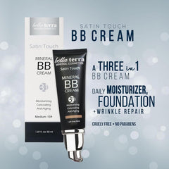 Bellaterra Cosmetics BB Cream texture close-up reveals creamy, blendable formula.