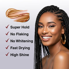 Bellatique Edge Control used in braid styling for neat, long-lasting hold.