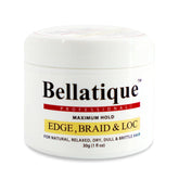 Bellatique Edge Control jar close-up showing fast-drying, no-flake, high-shine edges.