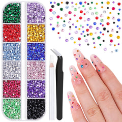 BELLEBOOST 5000pcs multicolor 2-3mm nail gems for vibrant acrylic beauty
