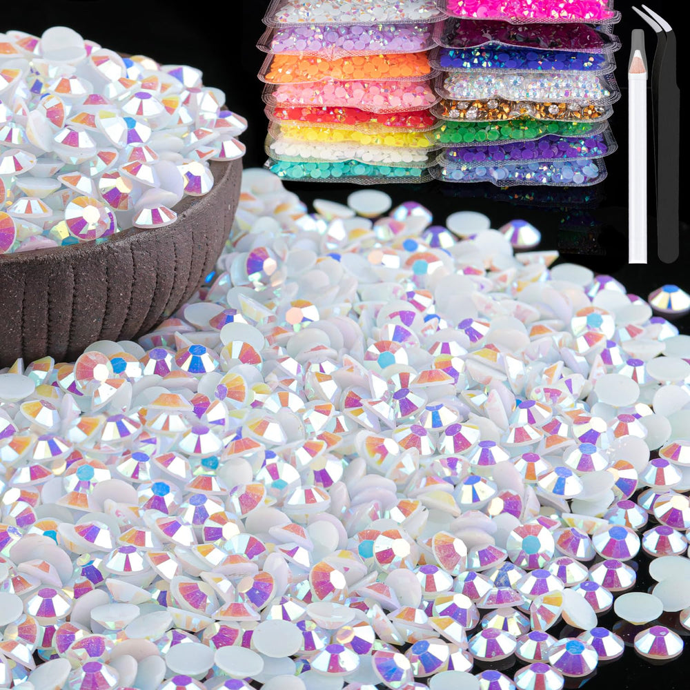 BELLEBOOST 8000pcs 3mm White AB rhinestones flatback close-up for DIY embellishment