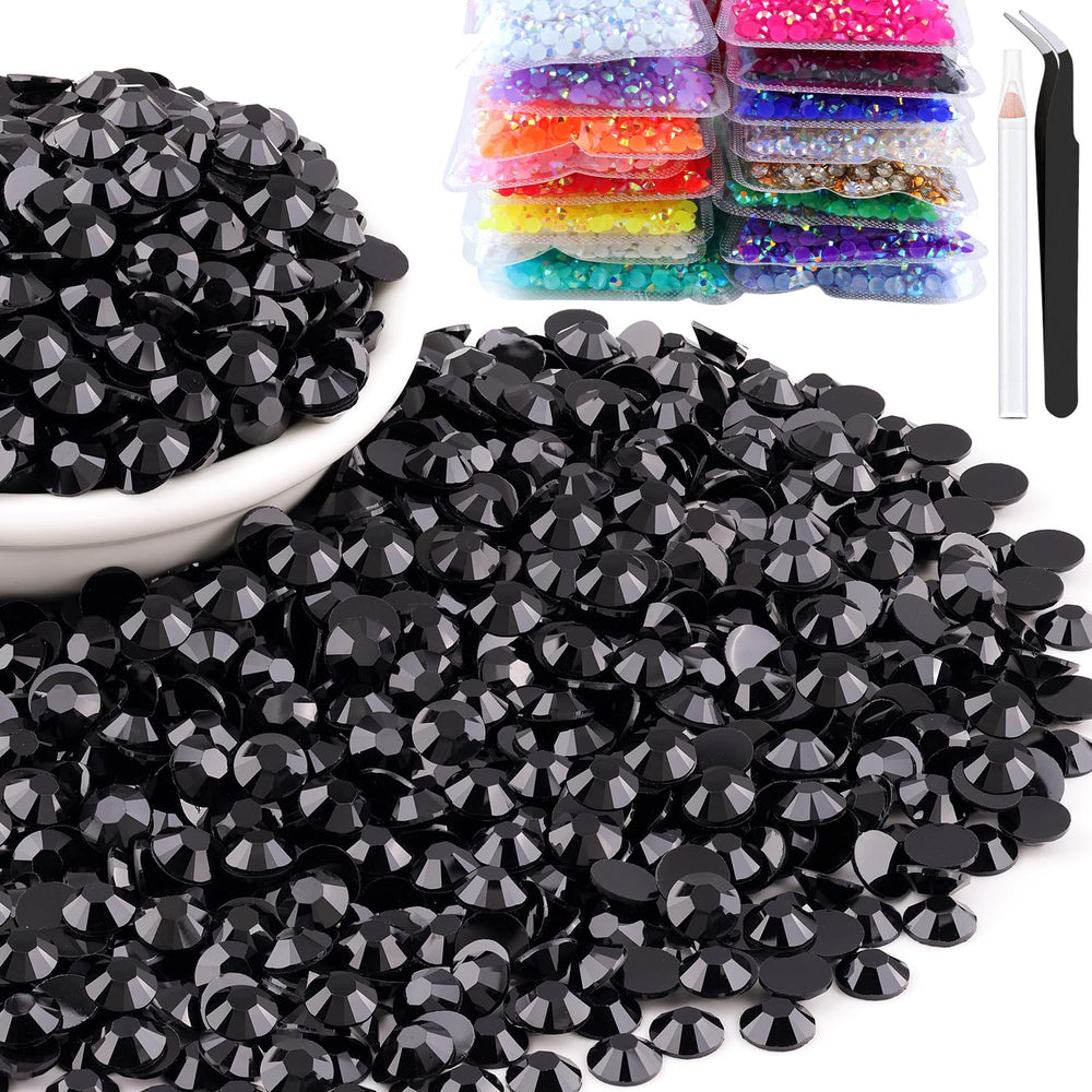 BELLEBOOST black flatback rhinestones 6mm adding bold sparkle to crafts and nails