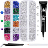 BELLEBOOST no-wipe rhinestone glue tube for precise gem placement on nails
