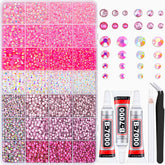 BelleBoost pink rhinestones grid shows vibrant colors for dazzling crafts