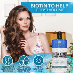 Bellisso Biotin Shampoo foamy lather indicating gentle cleansing