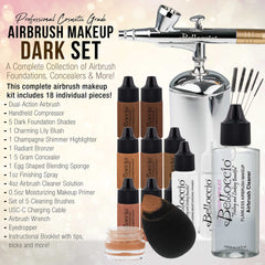 Belloccio 18-piece kit displayed for professional-grade, versatile makeup application.