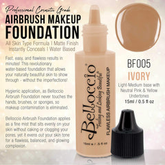 Belloccio Ivory foundation swatches show shade match for light-medium skin
